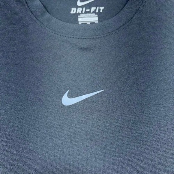 Nike Dri Fit T Shirt Mens XL Black Gray Athletic Performance Tee Center Swoosh - Picture 2 of 8